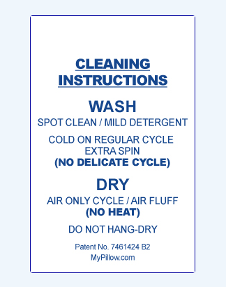 My pillow laundry clearance instructions